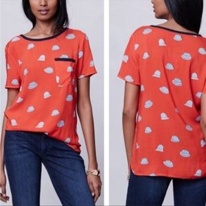 Anthropologie Maeve Printmaker Hat Top